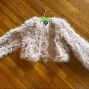 Nasty Gal Faux Feather Crop Jacket